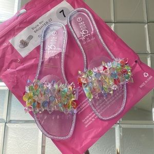 NWT Colorful Gems Jelly Slide Sandals, Sz. 7